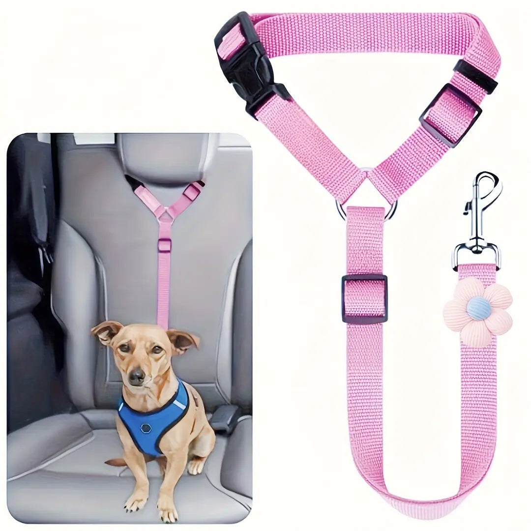 Pawzseek Dog Car Seat Belt Harness Straps - Adjustable, Durable, Easy to Use Pet Safety Accessory for Driving