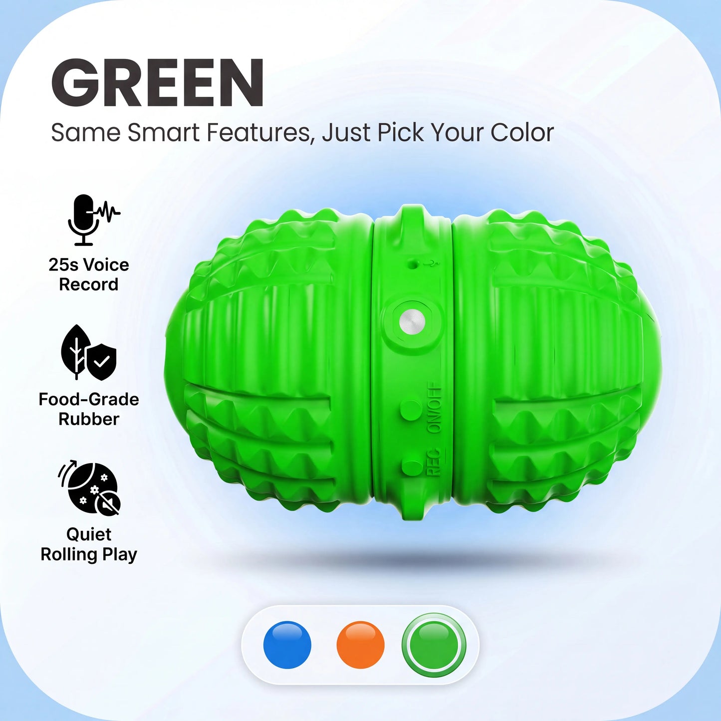 Smart Dog Toy Interactive Automatic Moving Ball Dual Motor Rolling Voice Recording Motion Activated Water Resistant Rechargeable Pet Toy with Rope for Small Medium Dogs Indoor Active Play Boredom Busting
